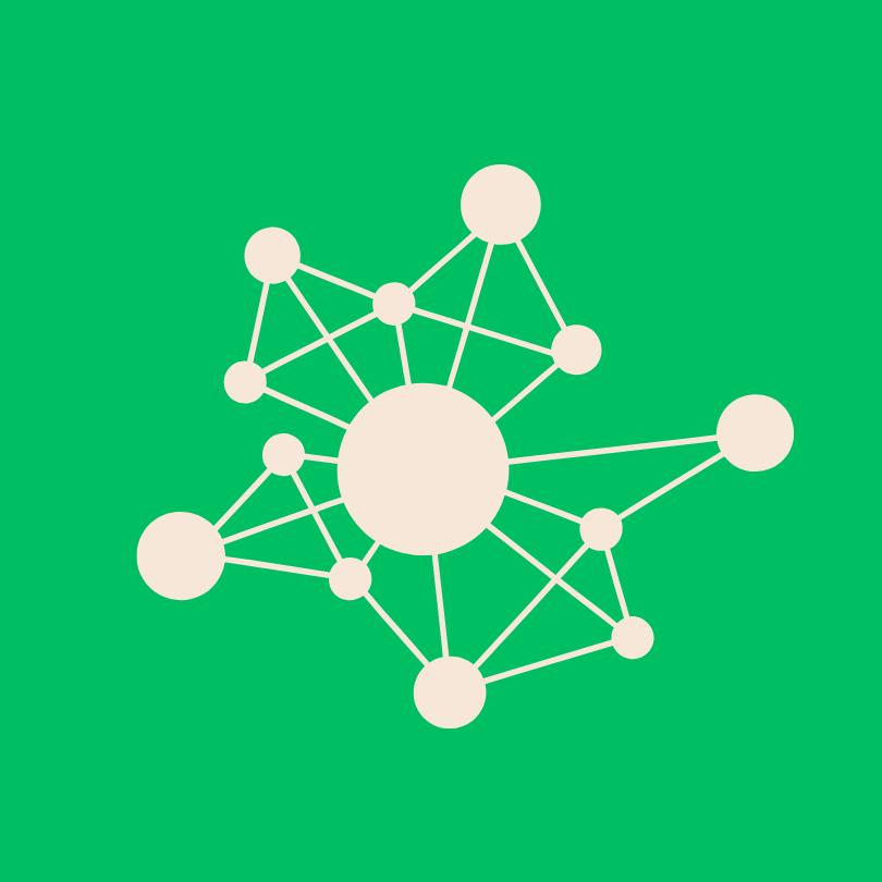 Picto qui représente un nuage de points reliés ensembles pour symboliser le réseau internet