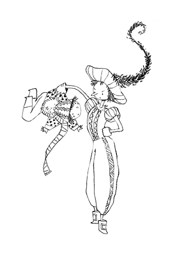 Illustration à colorier issue de Saint-Nicolas, c'est qui celui-là ? (Ed. Alice Jeunesse)
