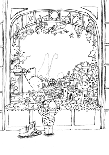 Illustration à colorier issue de Saint-Nicolas, c'est qui celui-là ? (Ed. Alice Jeunesse)