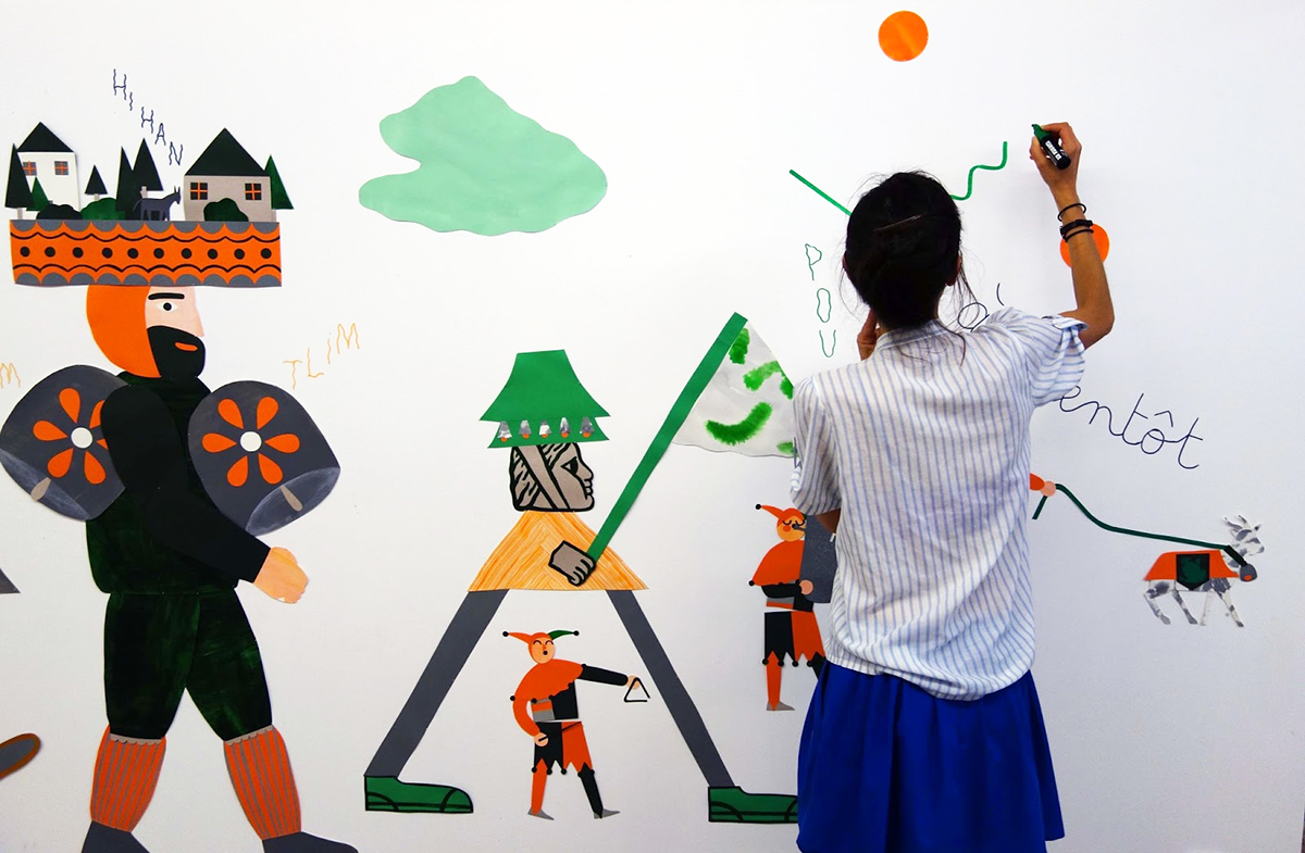 Sarah Cheveau réalise une fresque murale