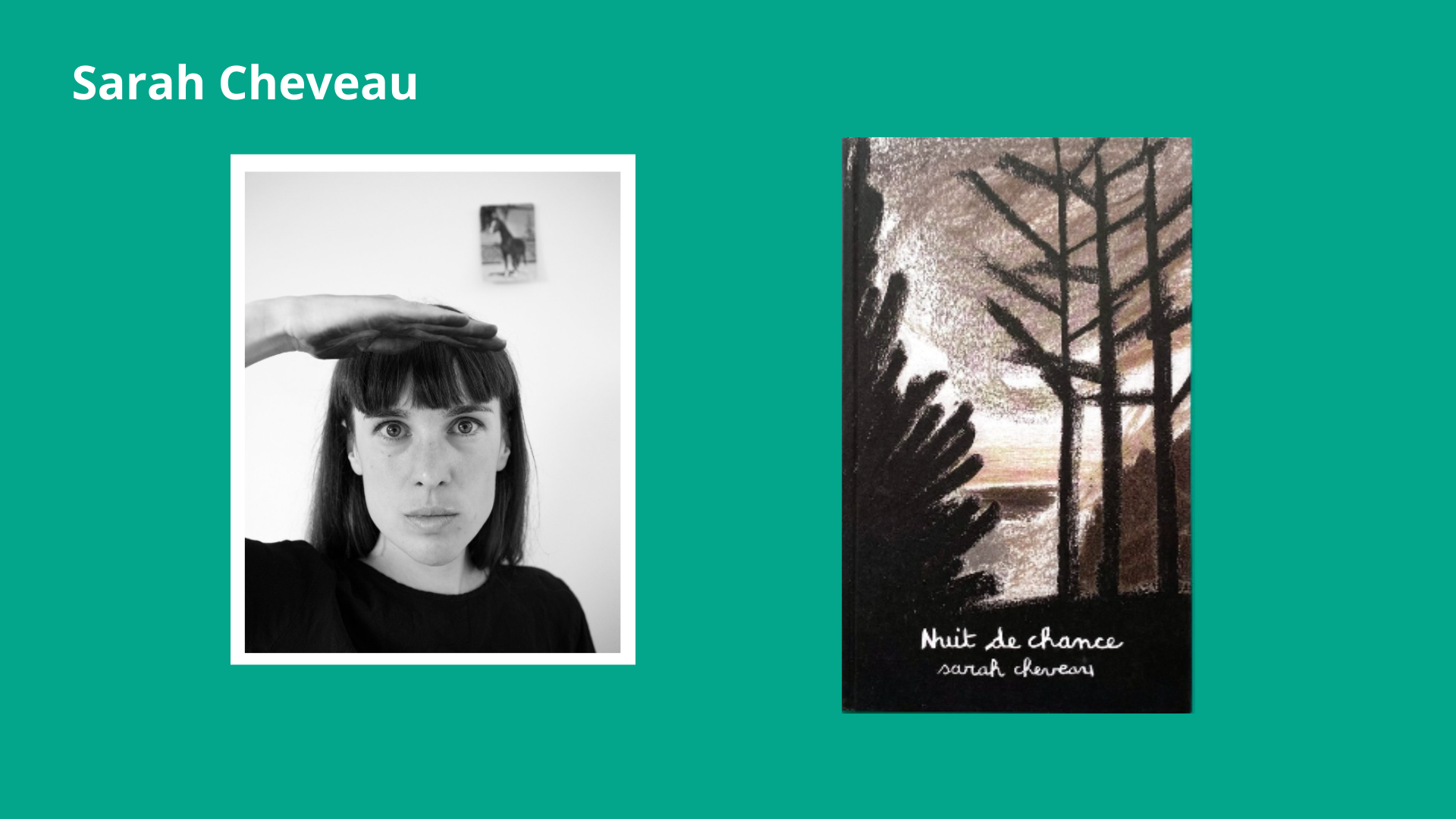 Photo de Sarah Cheveau + couverture de l'album Nuit de chance